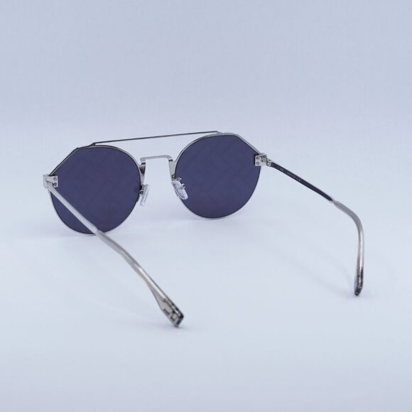 Fendi FE40060U 16X FENDI SKY Sunglasses Silver Round Frame, Blue Lenses - Picture 10 of 11